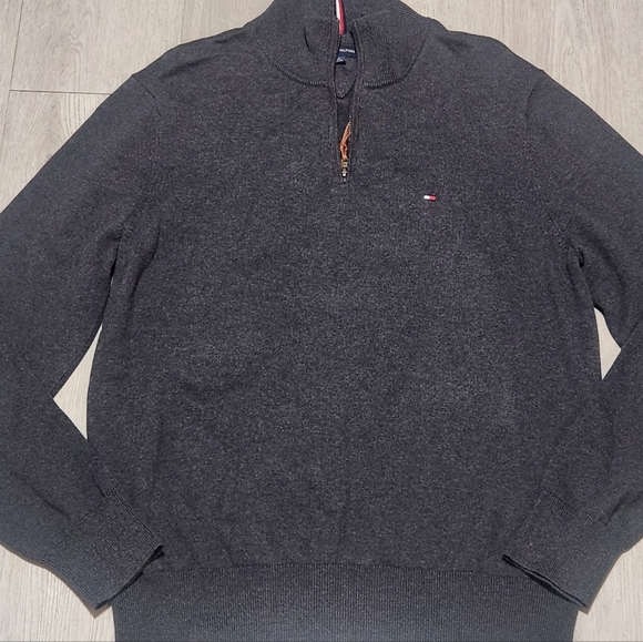 Tommy Hilfiger Other - Tommy Hilfiger Men's Charcoal Half-Zip Sweater